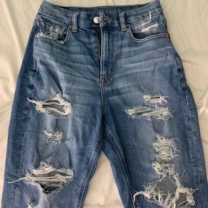 stretchy AE mom jeans